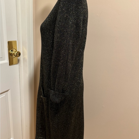 Daisy Fuentes Cute Sexy Knit Dress, Size Large, Black w/gold lurex - Picture 3 of 7